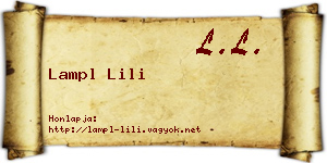 Lampl Lili névjegykártya